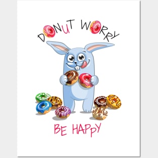 bunny donut worry Posters and Art